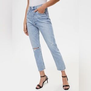 Agolde ‘Riley’ High Rise Straight Leg Cropped Jeans